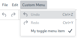 Custom toggle menu item with checkmark on the right-hand side of the item label (5.3+ behavior)