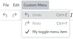 Custom toggle menu item with checkmark on the left-hand side of the item label (pre-5.3 behavior)