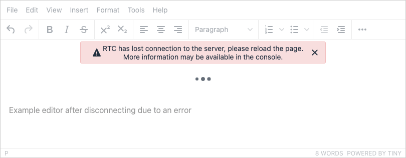 RTC disconnected error example