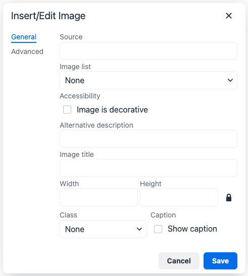 Insert/Edit images