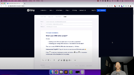 TinyMCE CRM Starter Config Tour