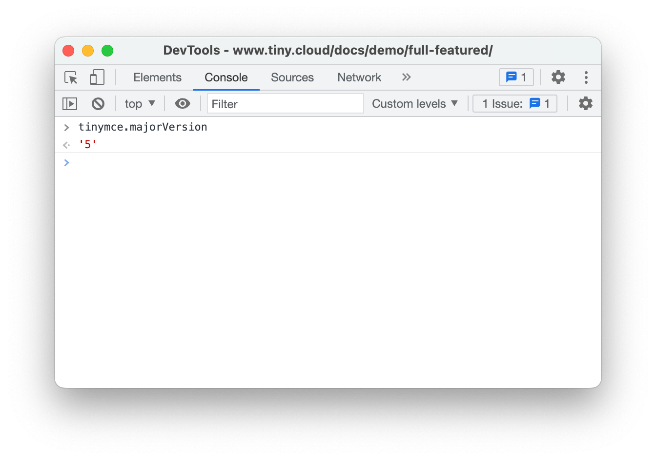 Screenshot showing the Chrome devtools